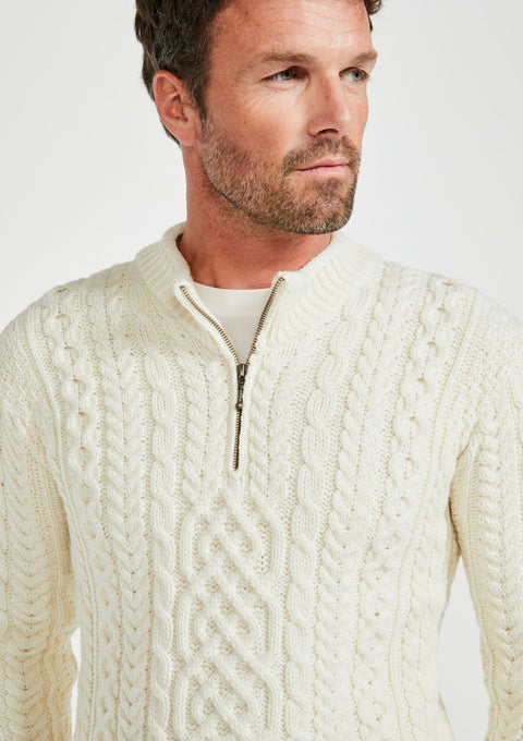 Merino wool jumper, Irish wool sweater, Men's sweater, Navy sweater, cable knit, made in Ireland, knitwear, jumper,cream jumper