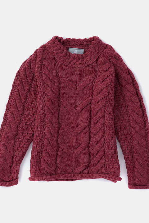 Pull torsadé pour enfant Listowel Óg - Baie