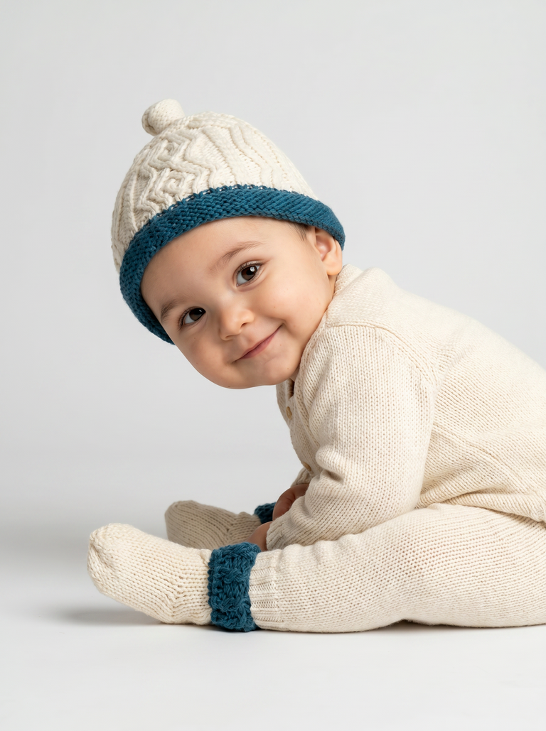 Chaussettes Trá Beag Baby Aran - Sarcelle