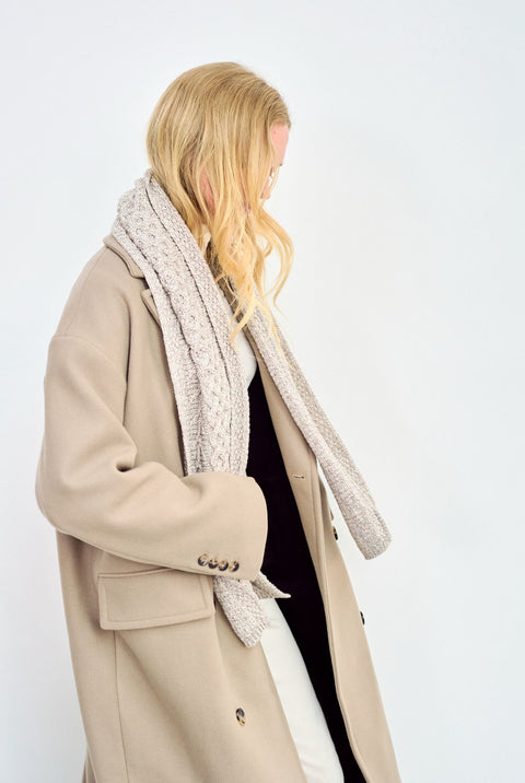Kilconnell Plaited Aran scarf -  Oat