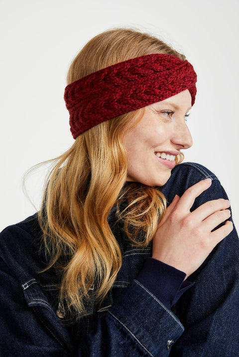 Tonroe Aran Crossover Headband - Rua Red