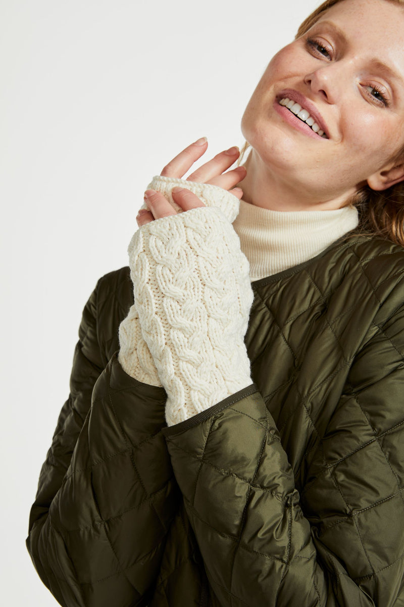 Fingerless Gloves, made in Ireland, merino wool, wool gloves, Mittens,aran, Ireland, unisex,cream