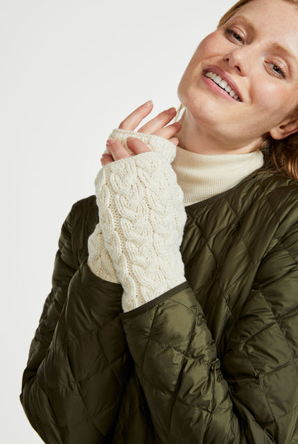 Fingerless Gloves, made in Ireland, merino wool, wool gloves, Mittens,aran, Ireland, unisex,cream