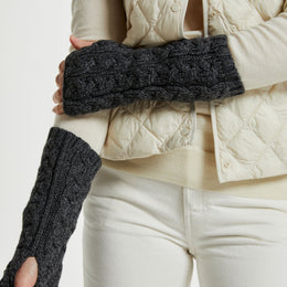 Rosmore Aran Fingerlose Fäustlinge - Grau