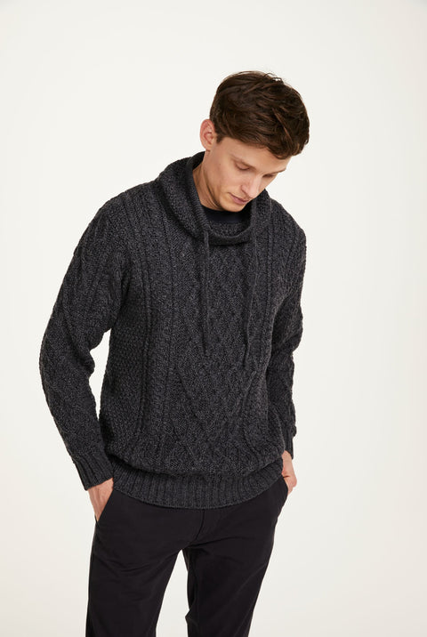 Nephin Mens Aran Sweater - Grey