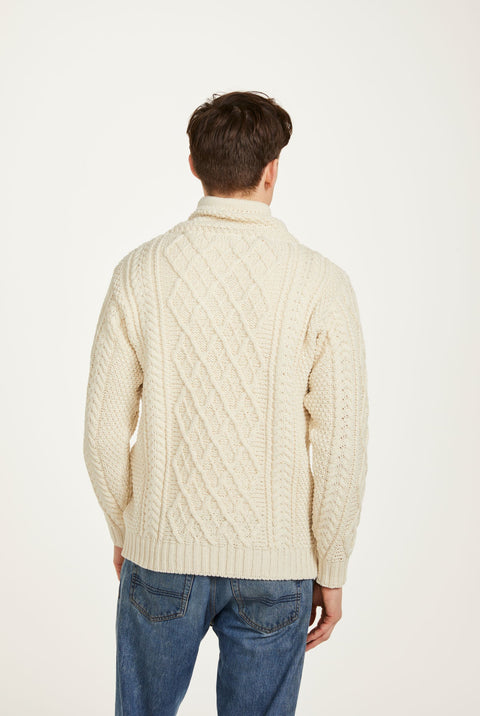Nephin Mens Aran Sweater - Cream