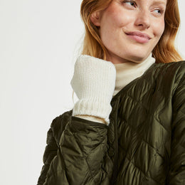 Kilmeena Aran Fingerless Mittens - Cream