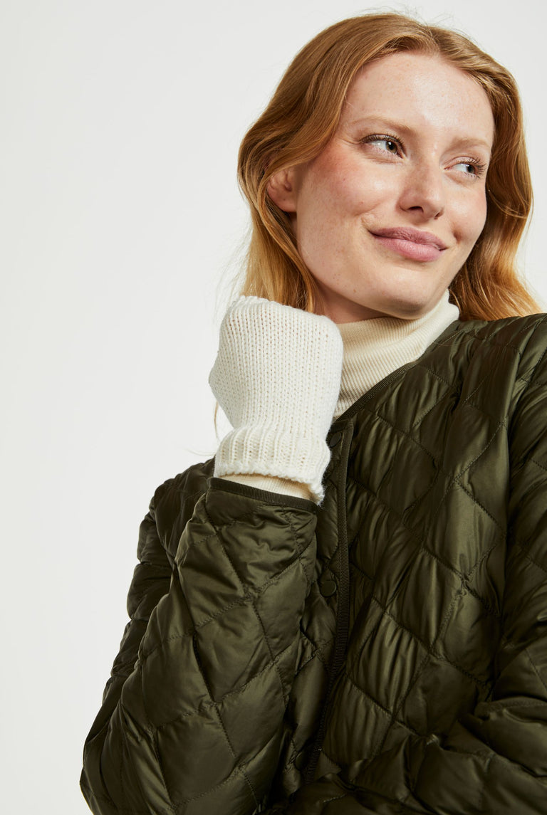 Kilmeena Aran Fingerlose Fäustlinge - Creme