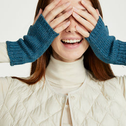 Kilmeena Aran Fingerless Mittens -Teal