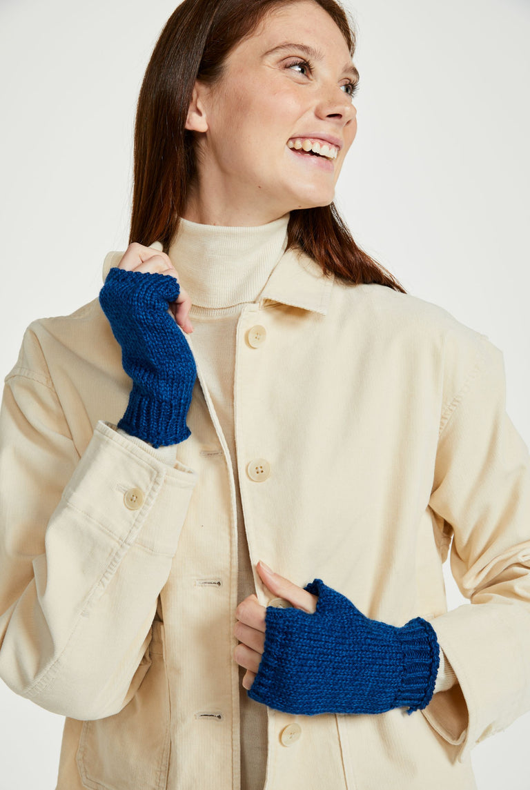 Kilmeena Aran Fingerlose Fäustlinge - Blau