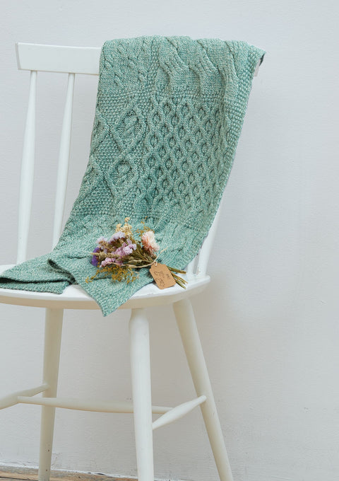 Merino wool, blanket, aran blankets, made in Ireland, knitwear, wool blankets, throw, blanket, green