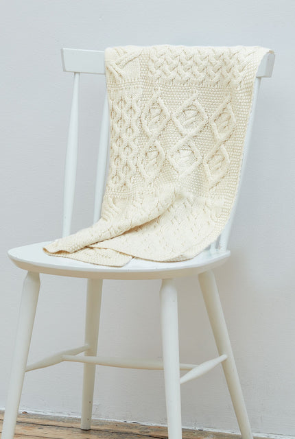 Merino wool, blanket, aran blankets, made in Ireland, knitwear, wool blankets, throw, blanket,cream
