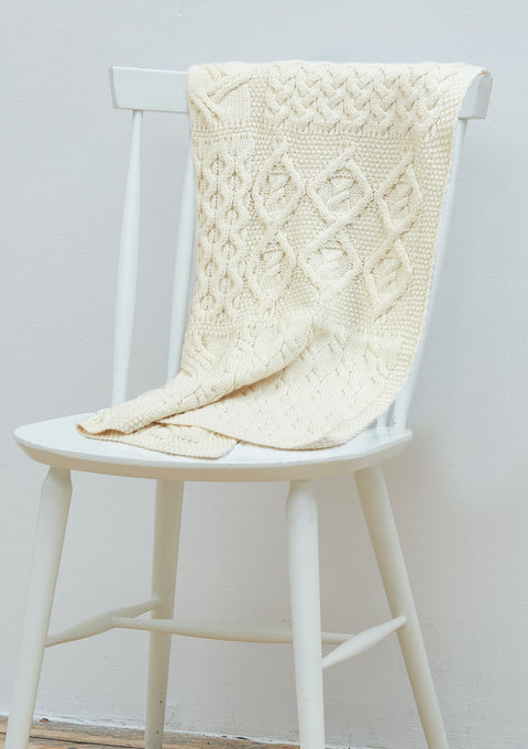 Merino wool, blanket, aran blankets, made in Ireland, knitwear, wool blankets, throw, blanket,cream