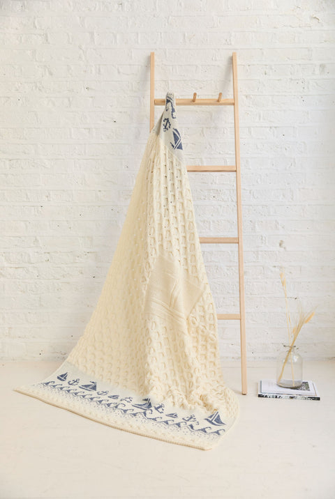 Farraige Aran Throw - Cream