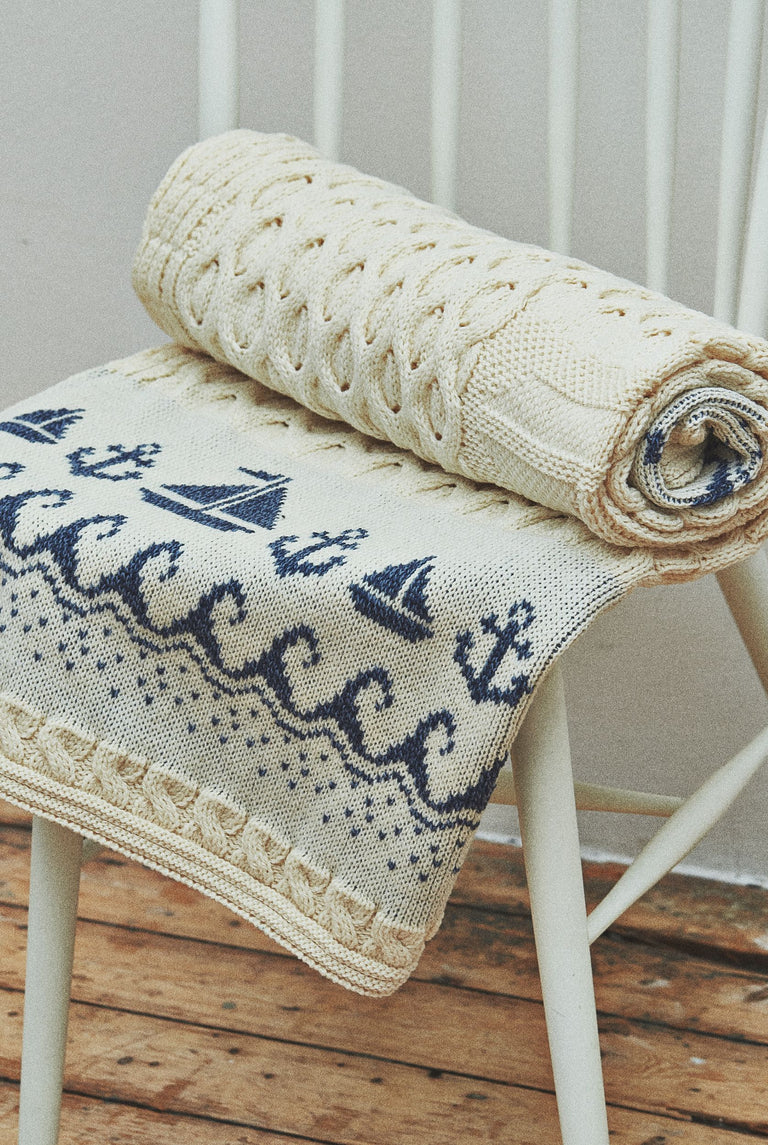 Farraige Aran Throw - Cream