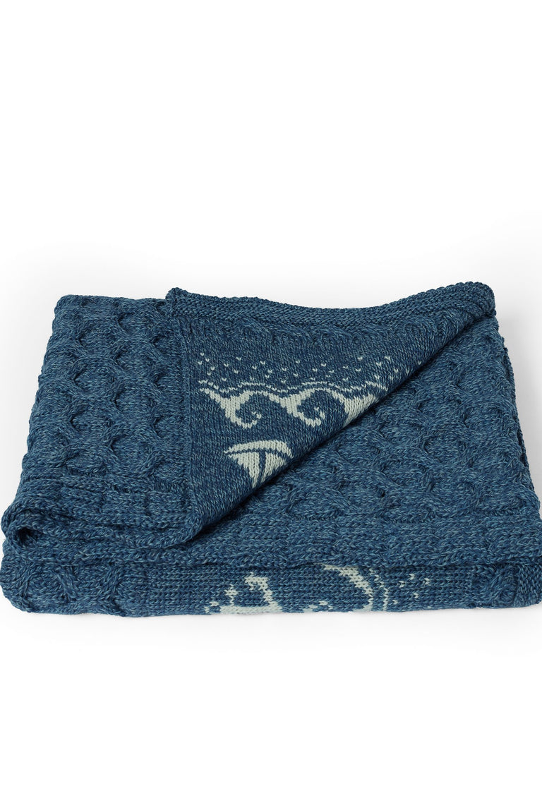 Farraige Aran Throw - Denim