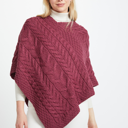 Poncho Aran pour femme Aasleagh Falls - Menthe