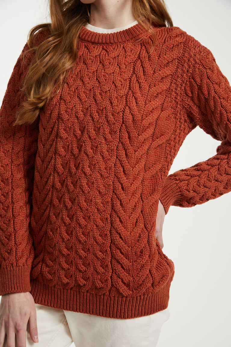 Pull ras du cou Omey pour femme Aran - Rose