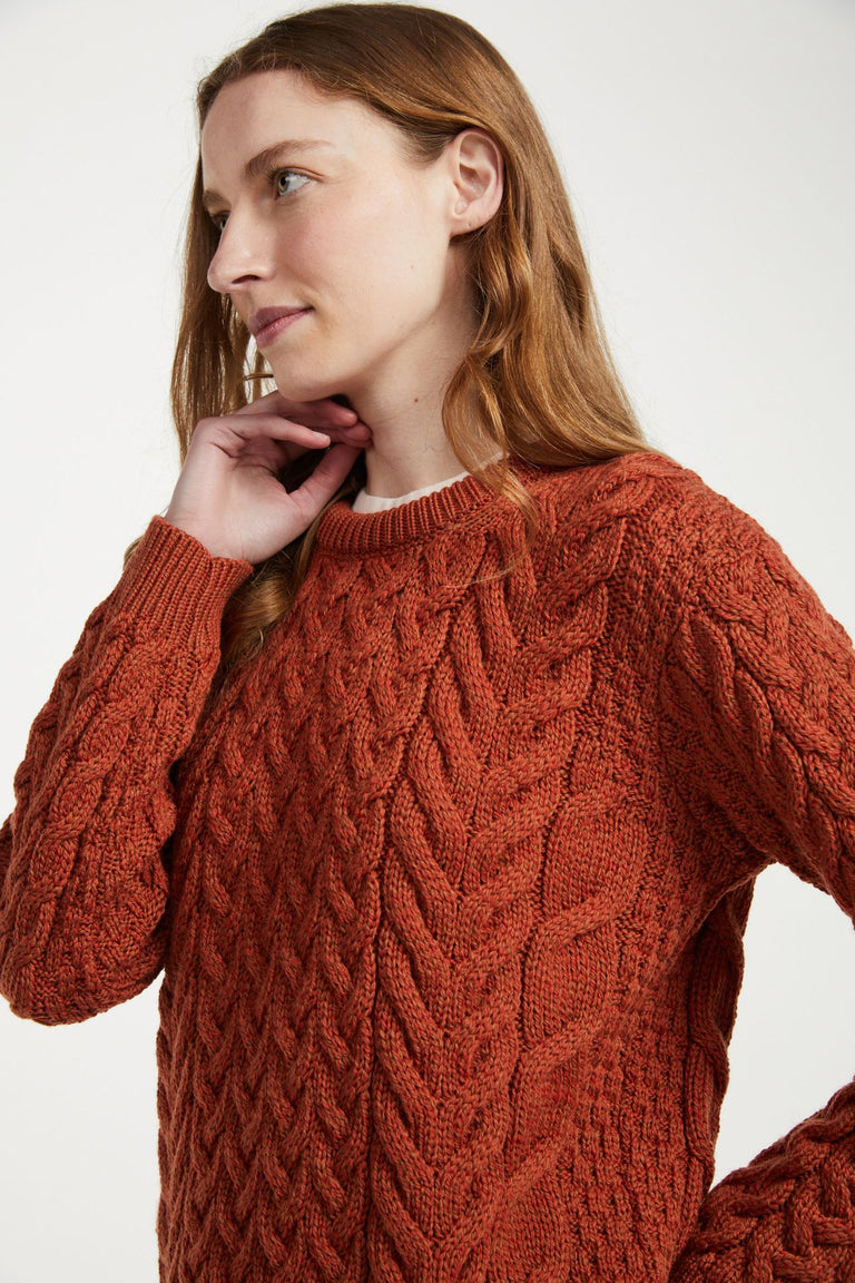 Pull ras du cou Omey pour femme Aran - Rose