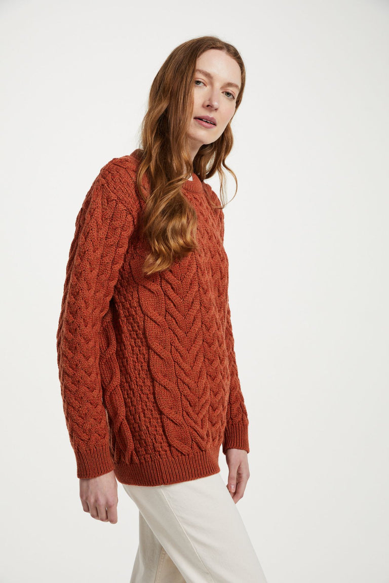 Pull ras du cou Omey pour femme Aran - Rose