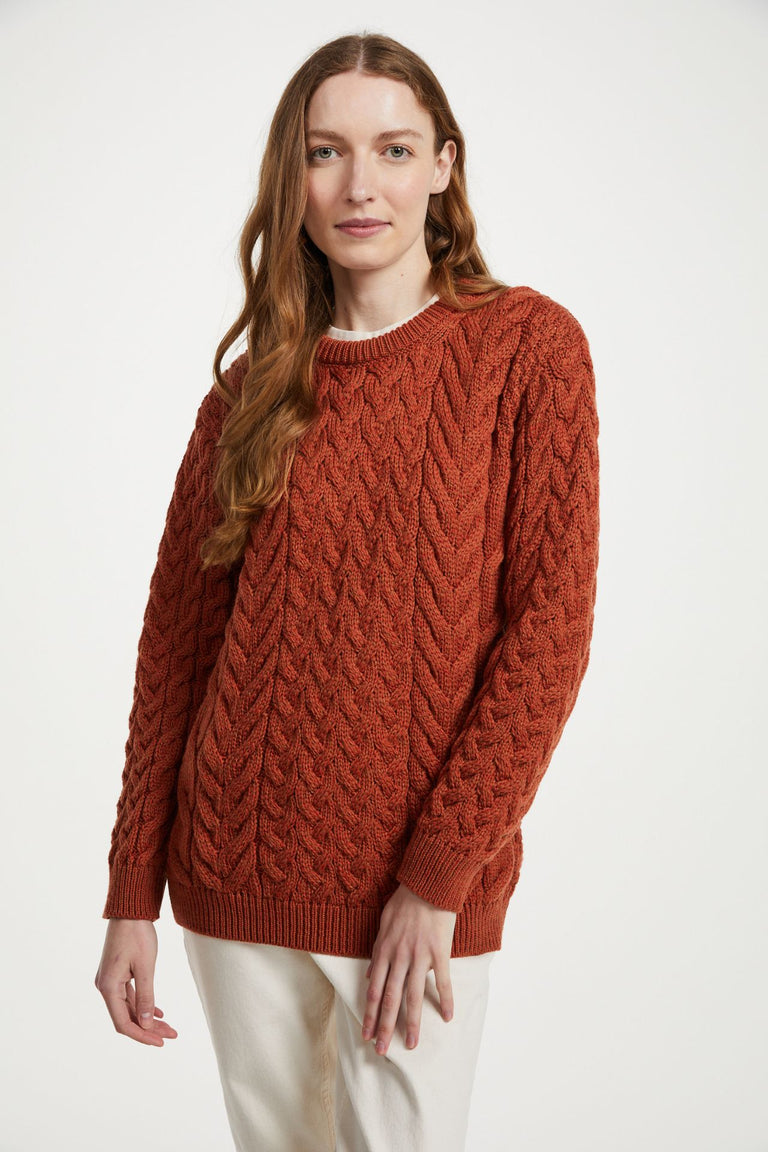 Pull ras du cou Omey pour femme Aran - Rose