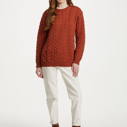 Pull ras du cou Omey pour femme Aran - Rose