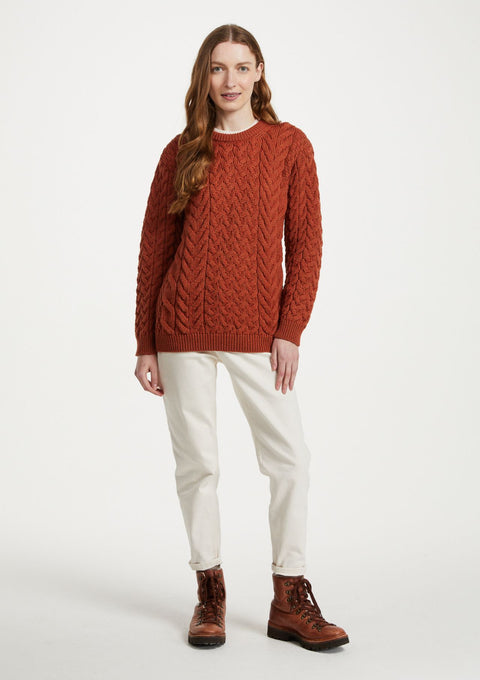 Pull ras du cou Omey pour femme Aran - Rose