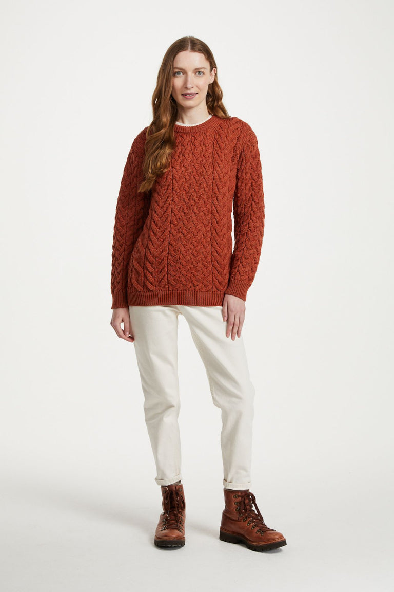 Pull ras du cou Omey pour femme Aran - Rose
