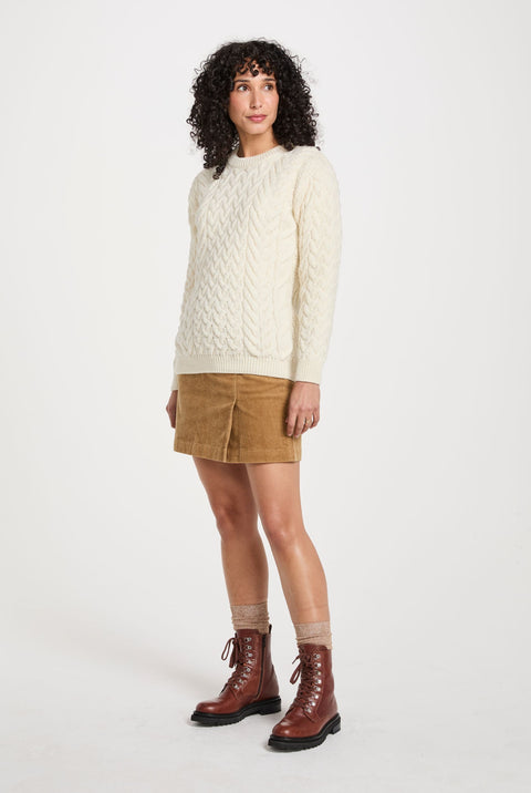 Pull ras du cou Omey pour femme Aran - Crème