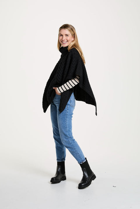 Poncho Torc Femme Aran - Noir