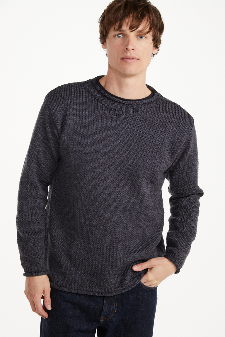 Pull col roulé Moycullen en laine mérinos pour homme - Gris