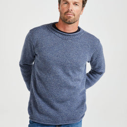 Pull col roulé en laine mérinos Moycullen - Denim