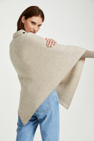 Glenevin Herringbone Aran Poncho