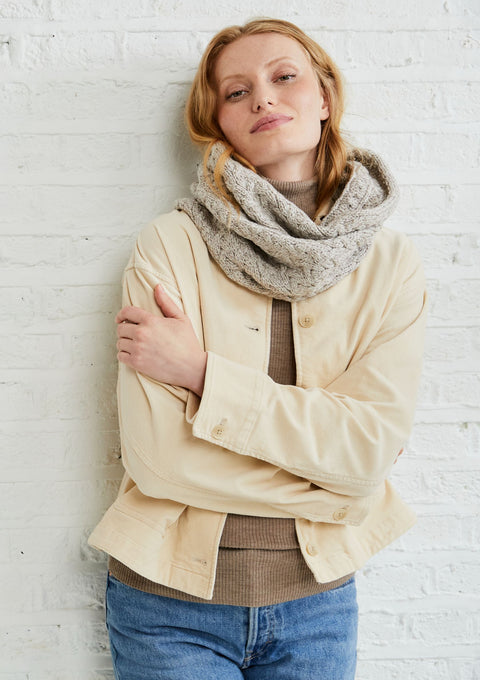 Merino wool, wool snood, made in Ireland, knitwear, wool scarf, aran, Ireland, oat, snood, gift, Hat & Scarf