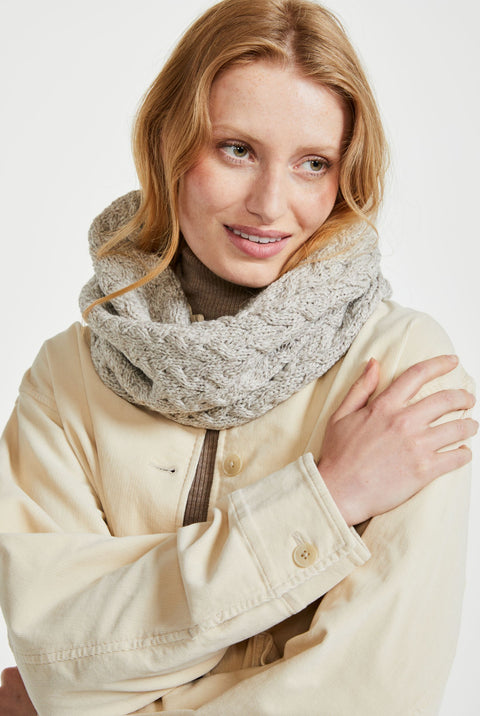 Newport Aran Cable Snood -  Oat