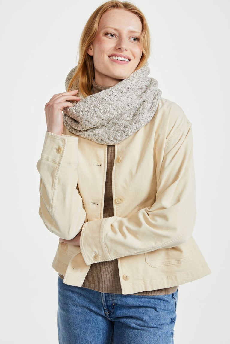 Newport Aran Cable Snood -  Oat