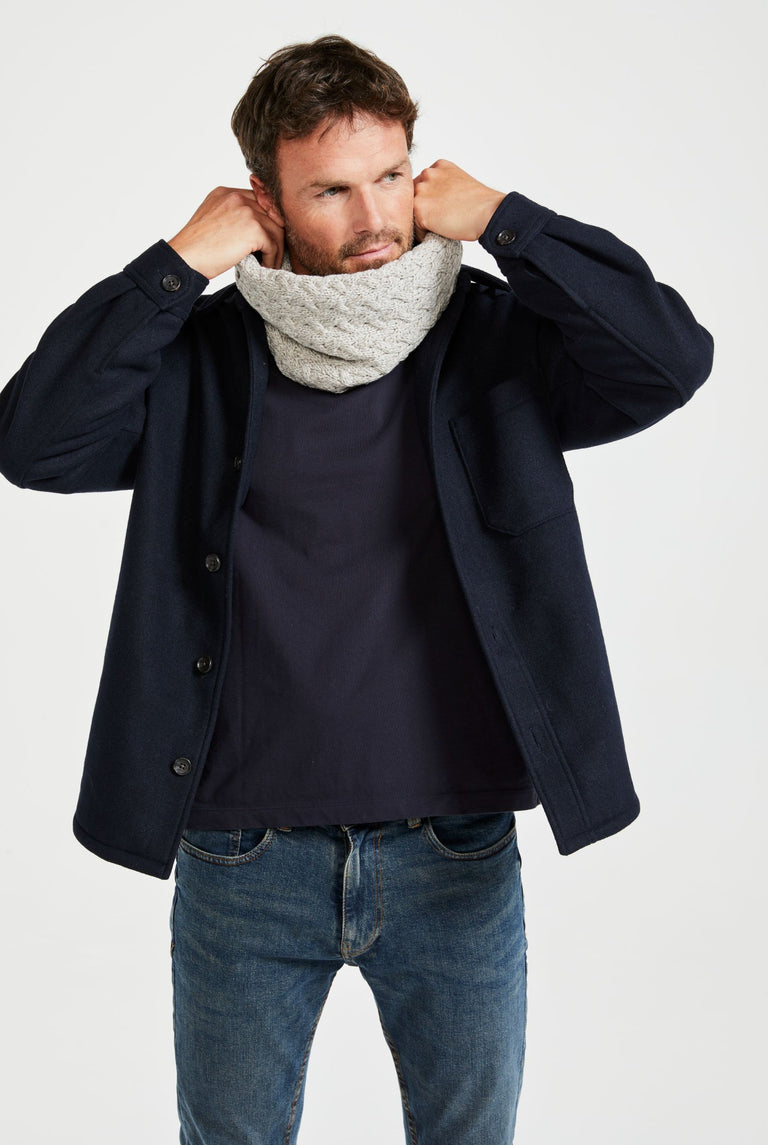 Newport Aran Cable Snood -  Oat