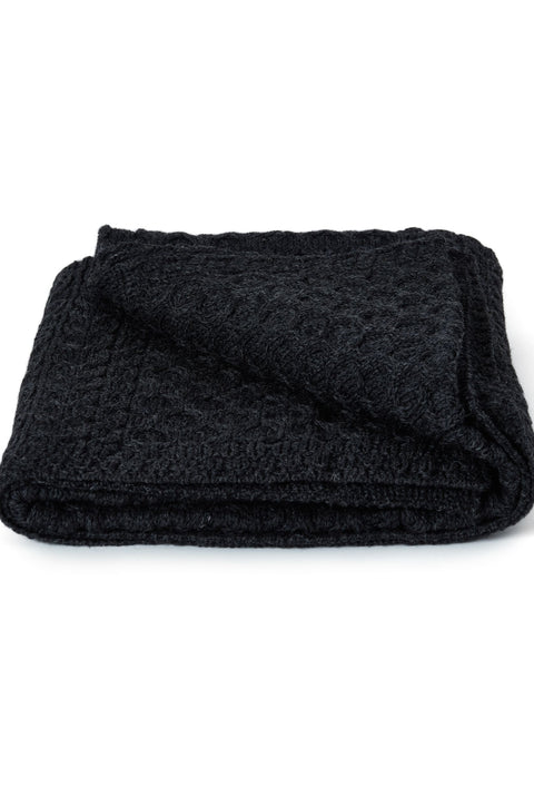 Bertra Aran Classic Wool Blanket -  Charcoal