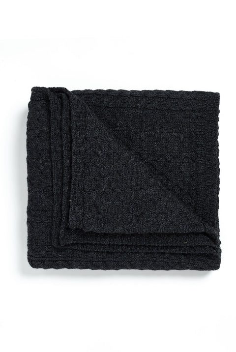 Bertra Aran Classic Wool Blanket -  Charcoal