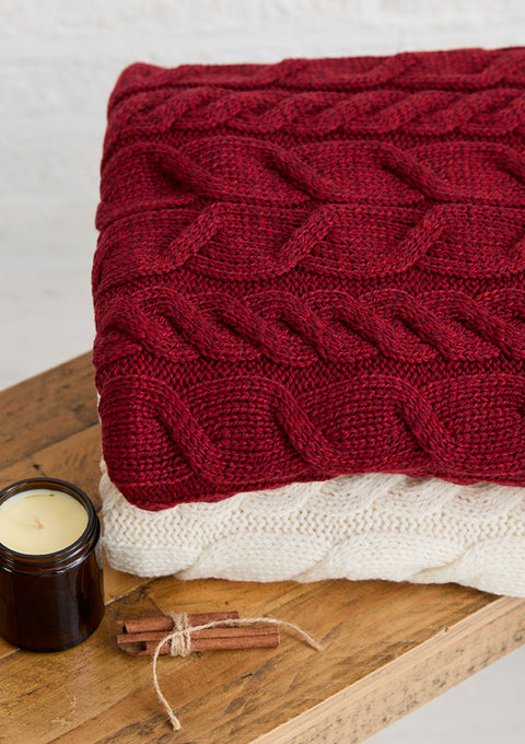 Merino wool, blankets, wool blanket, 100% wool blanket, wool blankets for sale, woollen blankets, knitwear, made in Ireland, Irish wool blankets, aran, red