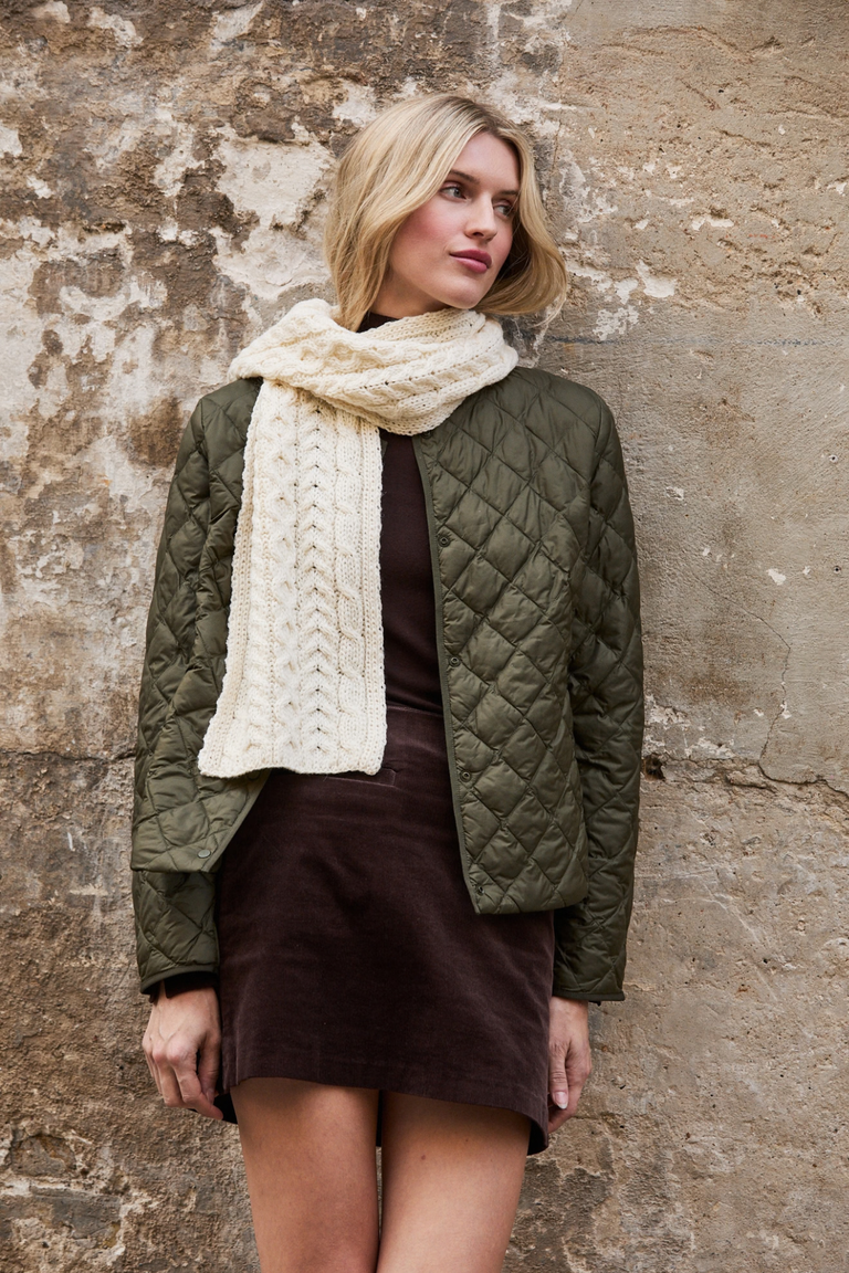 Bonnet Cong Aran en laine mérinos avec pompon - Vert