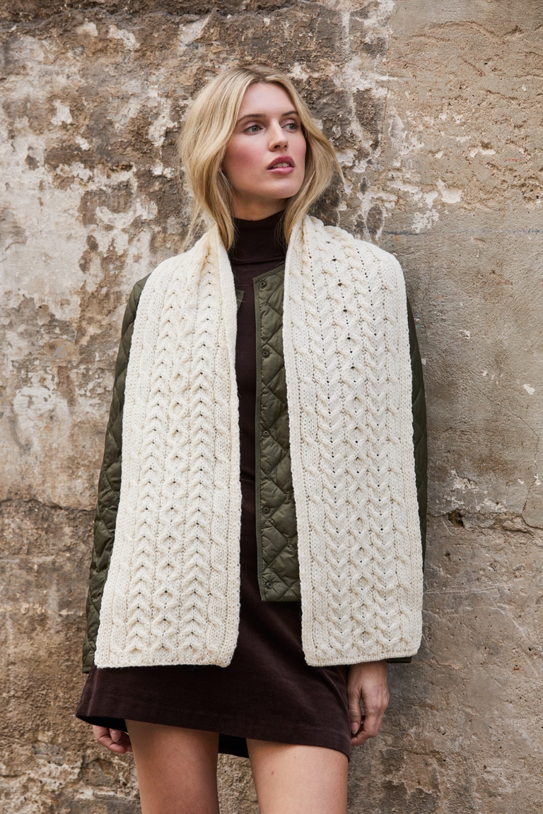 Bonnet Cong Aran en laine mérinos avec pompon - Vert