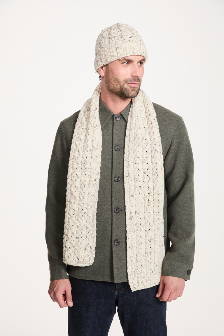 Bonnet Cong Aran en laine mérinos avec pompon - Vert