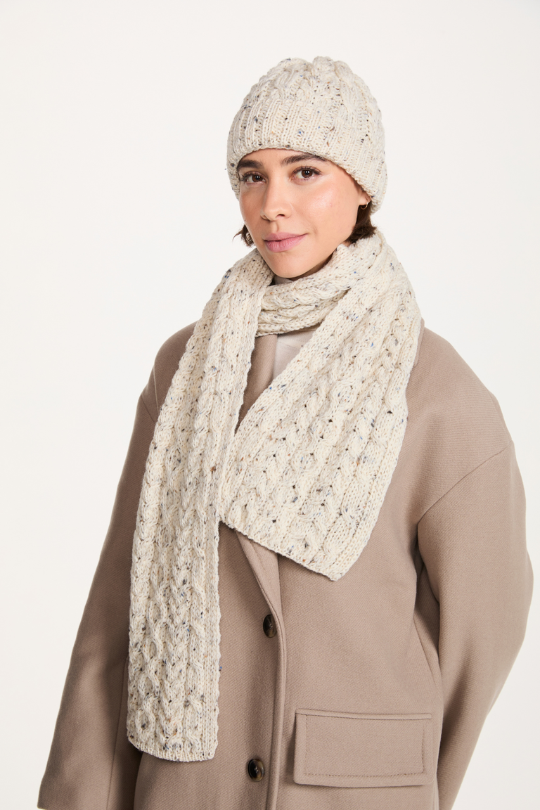 Bonnet Cong Aran en laine mérinos avec pompon - Vert