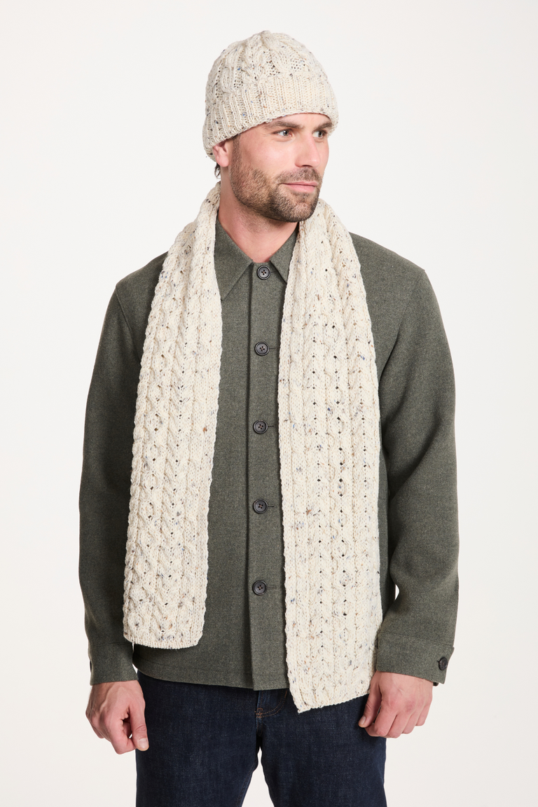 Bonnet Cong Aran en laine mérinos avec pompon - Vert
