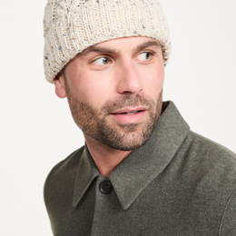 Bonnet Cong Aran en laine mérinos avec pompon - Vert