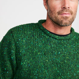 Pull col roulé en tweed Raheen pour homme - Vert vif