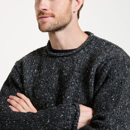 Pull col roulé en tweed Raheen pour homme - Gris