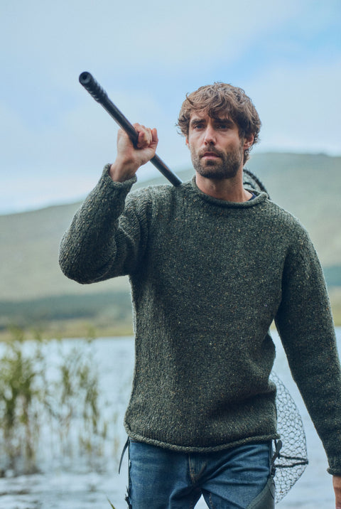Irish Wool Sweater – Charcoal Gray