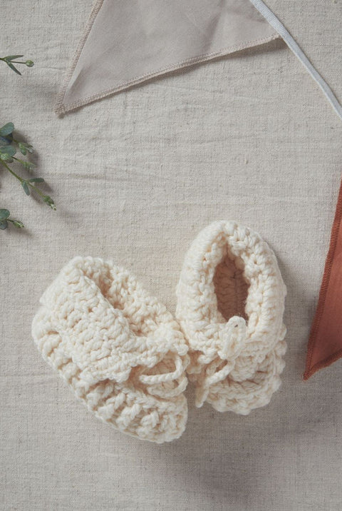 Chaussons Bébé Méaróg Beag Aran - Crème